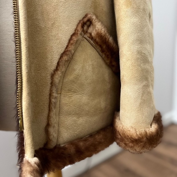 Pristine Vintage Stratojac Sheepskin Shearling Leather Jacket Sz 40 - Picture 13 of 16